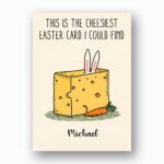 Funny Cheesiest Easter Card Illustration Hilarious Cheese Pun Diy Watercolor Digital Card