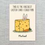 Funny Cheesiest Easter Card Illustration Hilarious Cheese Pun Diy Watercolor Digital Card
