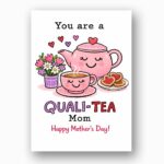 Funny Mothers Day Quali Tea Mom Teapot Cookies Illustration 300 Dpi High Res Printable