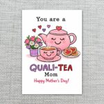 Funny Mothers Day Quali Tea Mom Teapot Cookies Illustration 300 Dpi High Res Printable