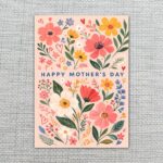 Happy Mothers Day Colorful Wildflower Floral Bouquet Art Printable Keepsake Card