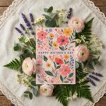 Happy Mothers Day Colorful Wildflower Floral Bouquet Art Printable Keepsake Card