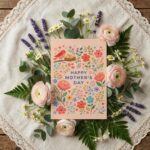 Happy Mothers Day Floral Bird Nest Pink Illustration Diy Watercolor Digital Card