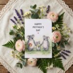 Happy Mothers Day Koala Family Eucalyptus Forest Art Instant Download Greeting