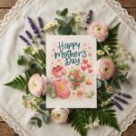 Happy Mothers Day New Mom Baby Essentials Floral Bouquet Botanical Watercolor Digital Download