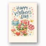 Happy Mothers Day New Mom Baby Shoes Floral Bouquet Instant Access Editable Stationery