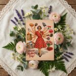 Happy Mothers Day Super Mom Red Polka Dot Multi Arm Retro Ready To Print Digital Card