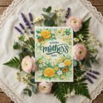 Happy Mothers Day Yellow Rose Floral Butterfly Garden Professional 300 Dpi Download