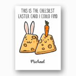 Hilarious Cheese Carrot Easter Greeting Unique Food Pun Diy Printable Card Stationery