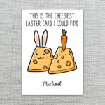 Hilarious Cheese Carrot Easter Greeting Unique Food Pun Diy Printable Card Stationery