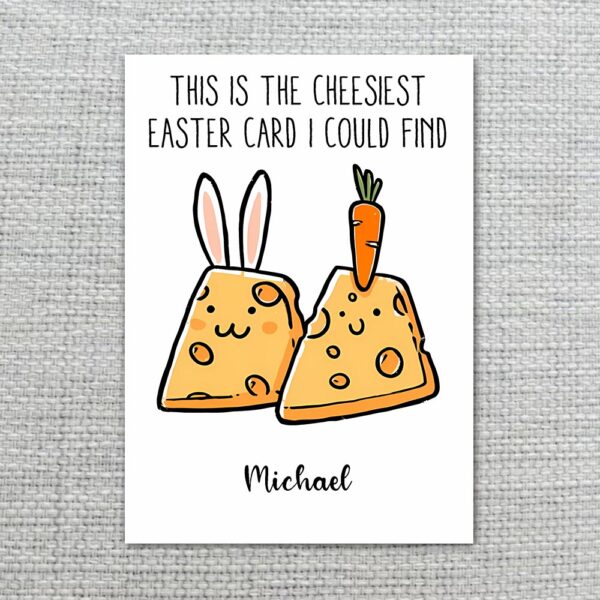 Hilarious Cheese Carrot Easter Greeting Unique Food Pun Diy Printable Card Stationery