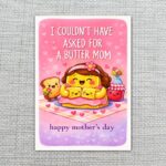 I Couldnt Have Asked For A Butter Mom Pancakes Heart Illustration Diy Watercolor Digital Card