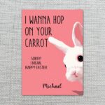 I Wanna Hop On Your Carrot Card Cheeky Easter Bunny Joke Editable High Quality Stationery