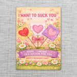 I Want To Suck You Im A Sucker For You Mothers Day Yellow Pink Heart Lollipop High Resolution Botanical Print