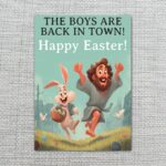 Jesus and Bunny The Boys Are Back In Town Card Funny Religious Easter Last Minute Digital Greeting