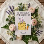 Large Cheese Block Bunny Pun Easter Card Fun Cheesiest Printable 5X7 Greeting Template