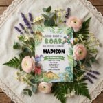 Light Mint Greenery Dinosaur Tropical Volcano Instant Access Greeting Card