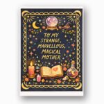Magical Mother Witchy Celestial Theme With Books And Candles Downloadable Sentiment Card