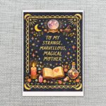 Magical Mother Witchy Celestial Theme With Books And Candles Downloadable Sentiment Card