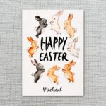 Minimalist Jumping Bunny Silhouette Modern Graphic Easter Digital Download Celebration Card
