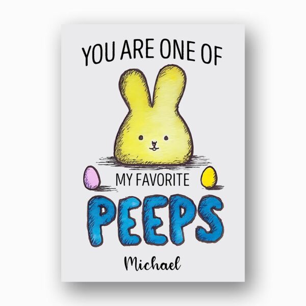 Minimalist Yellow Peep Bunny Easter Card Favorite Peeps Pun Gift High Resolution Botanical Print