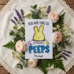 Minimalist Yellow Peep Bunny Easter Card Favorite Peeps Pun Gift High Resolution Botanical Print