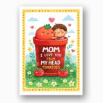 Mom I Love You From My Head Tomatoes Funny Mothers Day Pun High Quality Digital Stationery