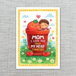 Mom I Love You From My Head Tomatoes Funny Mothers Day Pun High Quality Digital Stationery