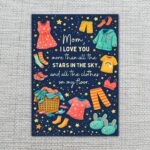 Mom I Love You More Than Stars Clothing Night Sky Illustration Instant Printable Watercolor Card
