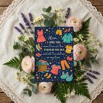 Mom I Love You More Than Stars Clothing Night Sky Illustration Instant Printable Watercolor Card