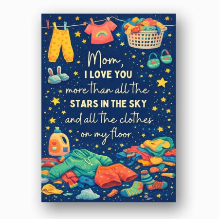 Mom I Love You More Than Stars Laundry Room Night Sky Pun Customizable Digital Keepsake