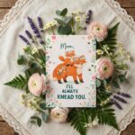 Mom I Will Always Knead You Foxes Floral High Resolution Printable Card