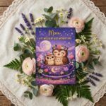 Mom Life Would Be Ruff Without You Owls Teacup Moon Purple Instant Access Greeting Card