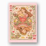 Mom Playing Card Queen Style Mother Baby Ornate Art Instant Access Greeting Card