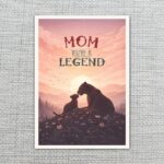 Mom You Are A Legend Lion Silhouette Sunset Landscape 5X7 Printable Digital Card