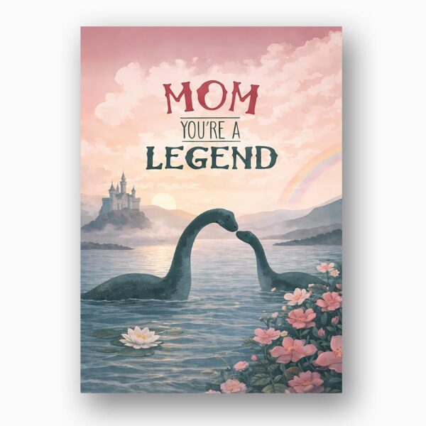 Mom You Are A Legend Loch Ness Monster Nessie Floral Lake Personalized Digital Stationery