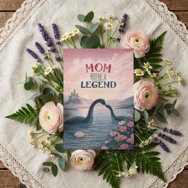 Mom You Are A Legend Loch Ness Monster Nessie Floral Lake Personalized Digital Stationery