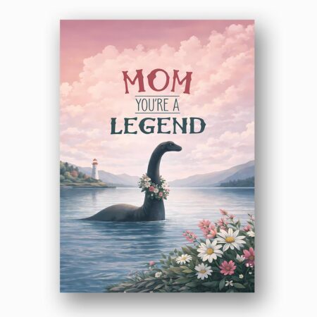 Mom You Are A Legend Nessie Loch Ness Monster Floral Instant Delivery Digital Card