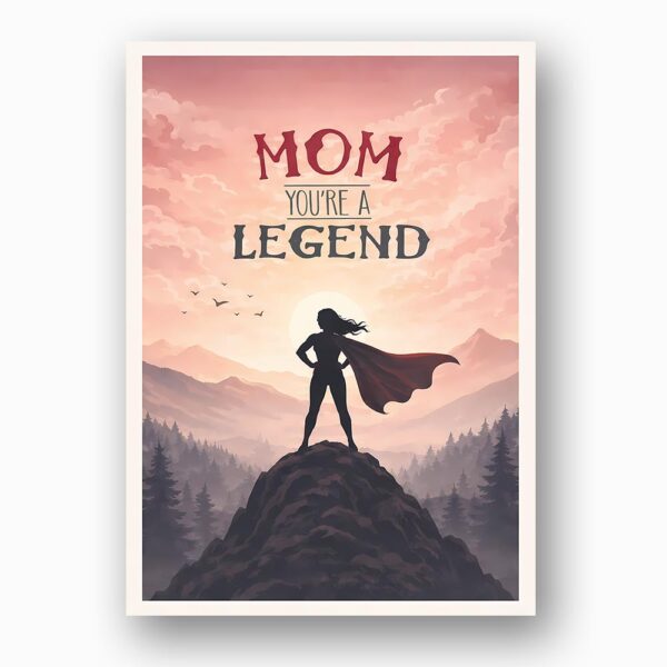 Mom You Are A Legend Superhero Woman Silhouette Mountain Editable Home Printing File
