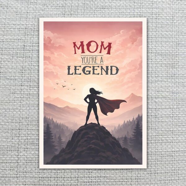 Mom You Are A Legend Superhero Woman Silhouette Mountain Editable Home Printing File