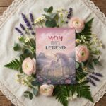 Mom You Are A Legend Unicorn Rainbow Meadow Fantasy Illustration Printable Keepsake Card
