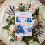 Mom You Are My Furever Best Friend Blue Cats Rainbow Sky Quick Download Greeting Card