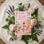 Mom You Are My Furever Best Friend Golden Retriever Puppy Cat Home Print Floral Card