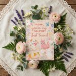 Mom You Are My Furever Best Friend Puppies Cat Bunny Floral Downloadable Home Print Card