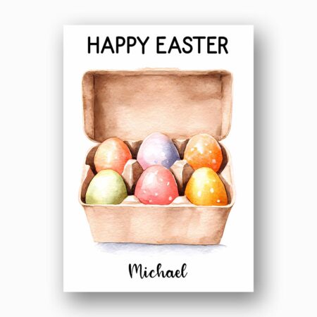 Natural Brown Egg Carton Happy Easter Card Rustic Farmhouse Personalized Digital Stationery