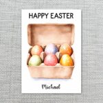 Natural Brown Egg Carton Happy Easter Card Rustic Farmhouse Personalized Digital Stationery
