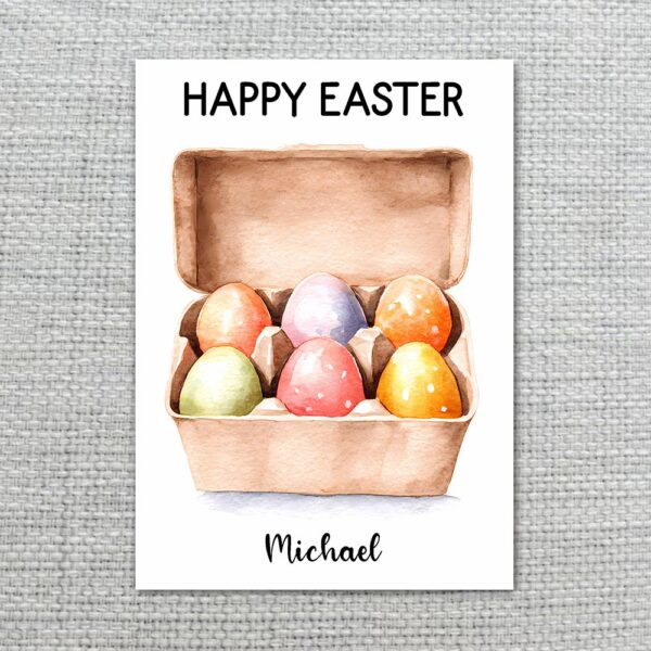 Natural Brown Egg Carton Happy Easter Card Rustic Farmhouse Personalized Digital Stationery