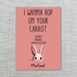 Naughty Hop On Your Carrot Easter Card Funny Pink Bunny Humor 300 Dpi High Res Printable