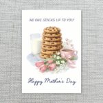 No One Stacks Up To You Chocolate Chip Cookies Milk Illustration Editable Botanical Gift Card