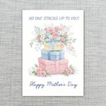 No One Stacks Up To You Gift Boxes Floral Illustration Instant Delivery Digital Card